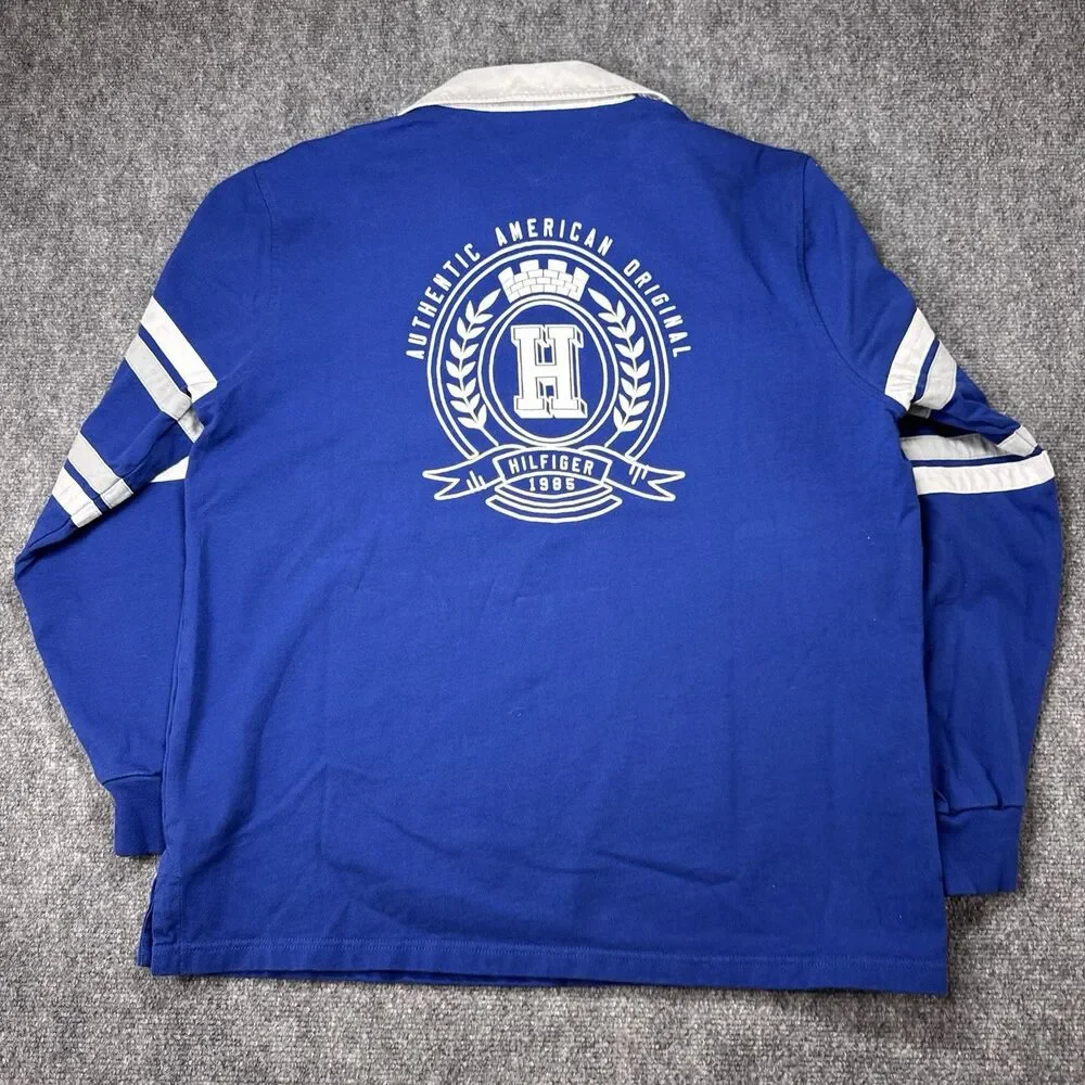 Indianapolis Colts Tommy Hilfiger NFL Long Sleeve Rugby Polo Shirt Men’s XL